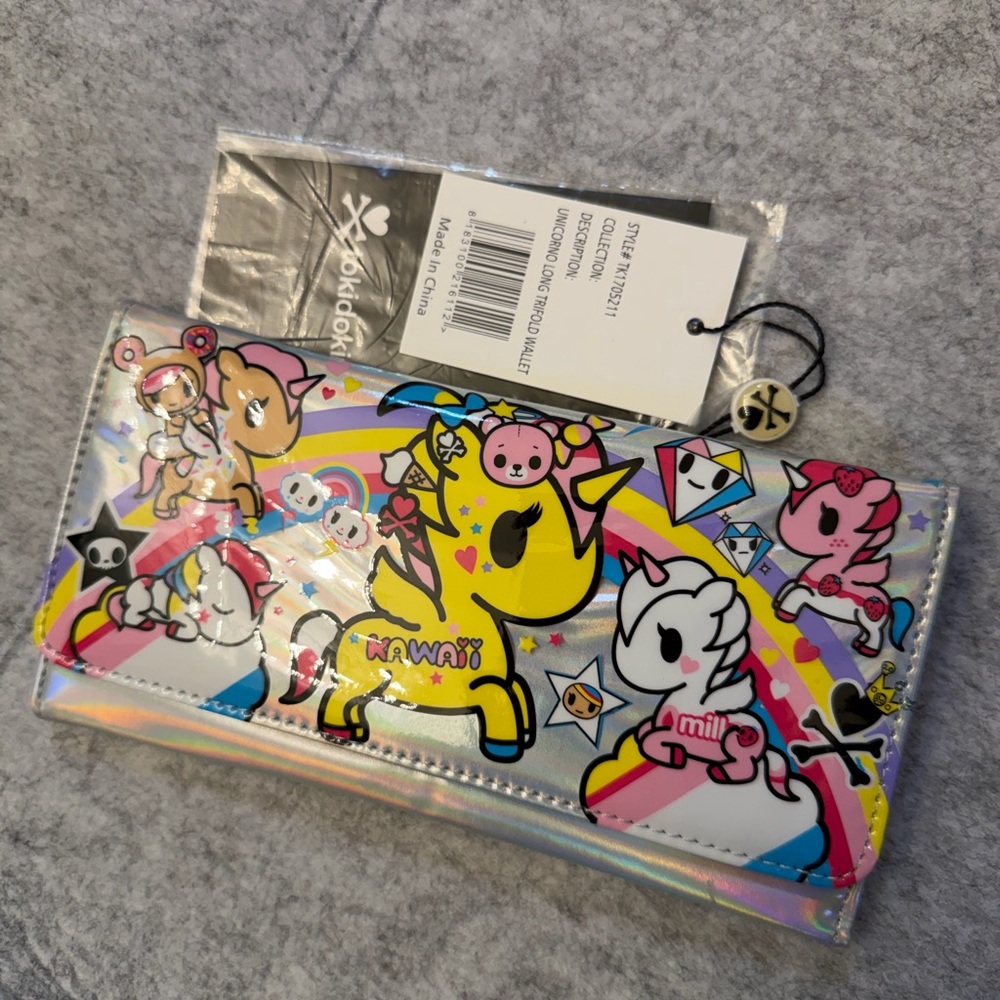 Tokidoki Iridescent Wallet with Gold Charm
